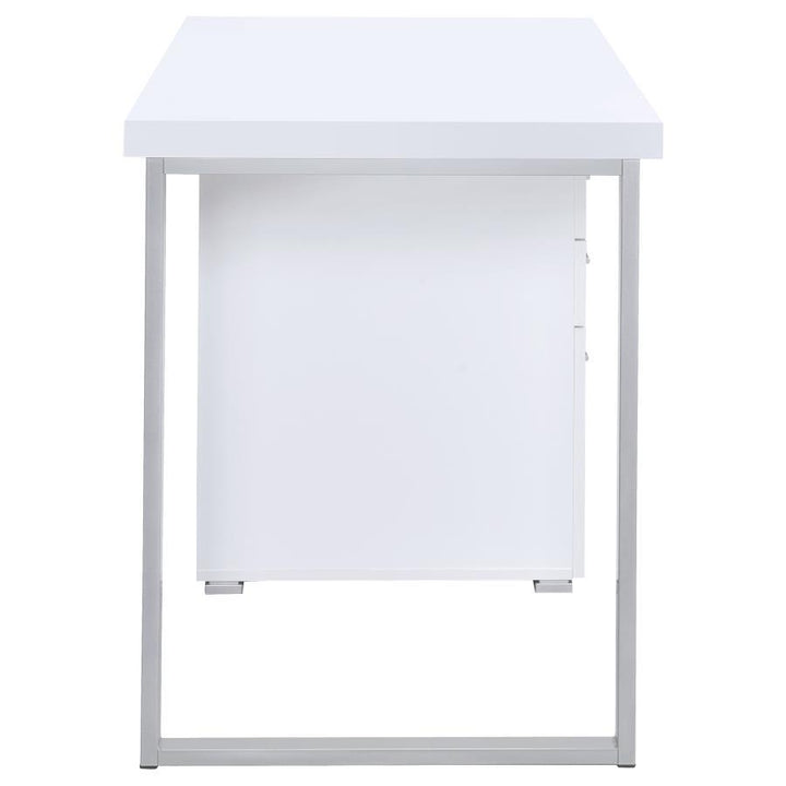 Brennan - 3 - Drawer Office Computer Desk - White Computer Desk modern furniture Contempo Furniture