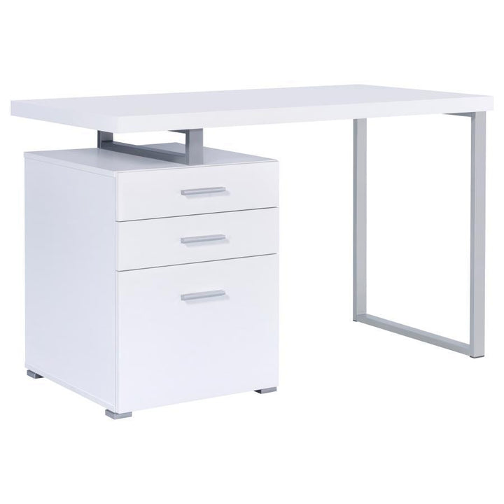 Brennan - 3 - Drawer Office Computer Desk - White Computer Desk modern furniture Contempo Furniture