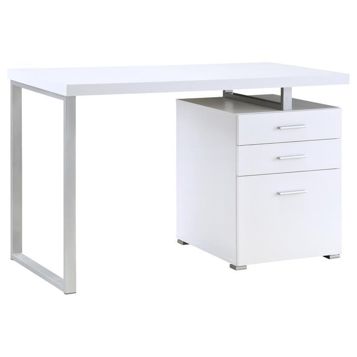 Brennan - 3 - Drawer Office Computer Desk - White Computer Desk modern furniture Contempo Furniture