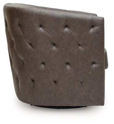 Brentlow Swivel Accent Chair - Dark Brown Swivel Chair modern furniture Contempo Furniture