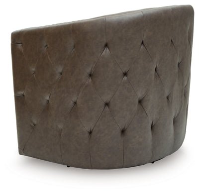 Brentlow Swivel Accent Chair - Dark Brown Swivel Chair modern furniture Contempo Furniture