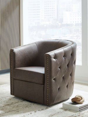 Brentlow Swivel Accent Chair - Dark Brown | Ashley Furniture