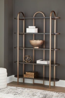 Brentmour Bookcase - Dark Brown Etageres modern furniture Contempo Furniture