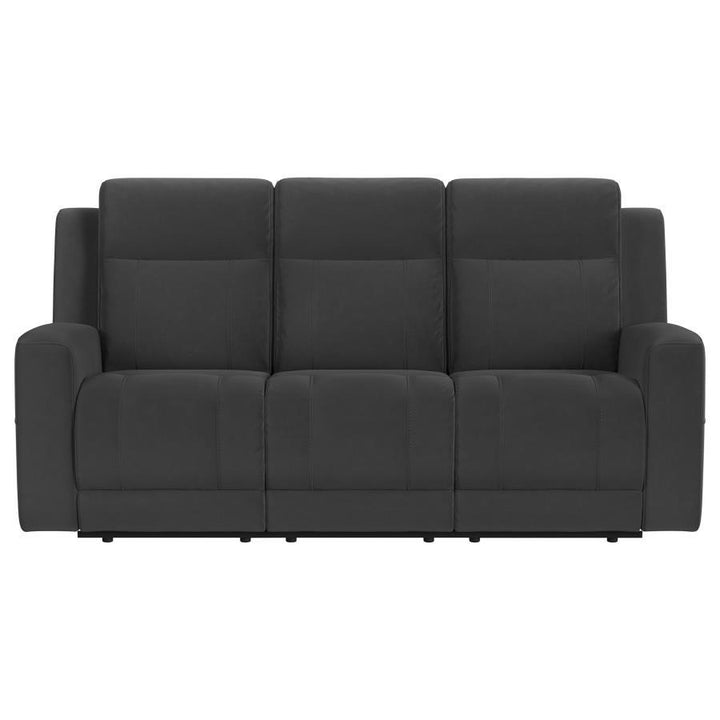 Brentwood - 2 Piece Upholstered Reclining Sofa Set - Dark Charcoal Reclining Sofa &amp; Loveseat modern furniture Contempo Furniture