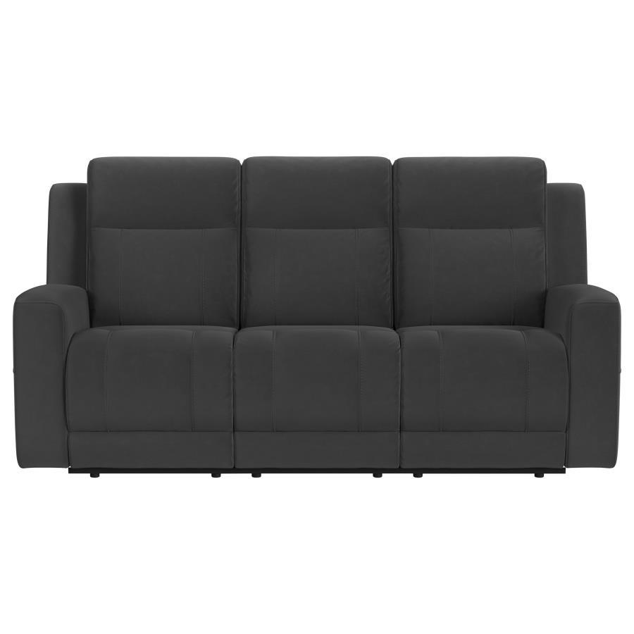 Brentwood - 2 Piece Upholstered Reclining Sofa Set - Dark Charcoal Reclining Sofa & Loveseat modern furniture Contempo Furniture