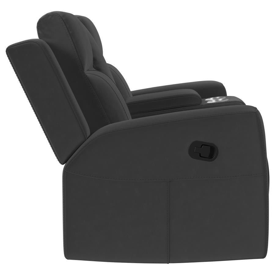 Brentwood - 2 Piece Upholstered Reclining Sofa Set - Dark Charcoal Reclining Sofa & Loveseat modern furniture Contempo Furniture