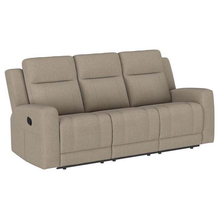 Brentwood - 2 Piece Upholstered Reclining Sofa Set - Taupe Reclining Sofa &amp; Loveseat modern furniture Contempo Furniture