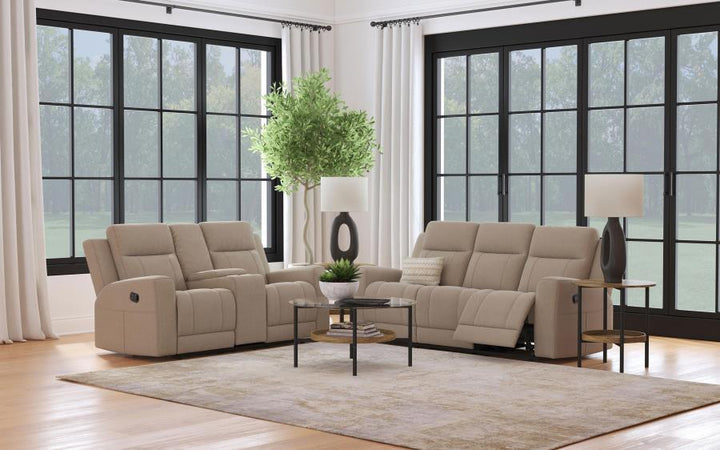 Brentwood - 2 Piece Upholstered Reclining Sofa Set - Taupe Reclining Sofa &amp; Loveseat modern furniture Contempo Furniture