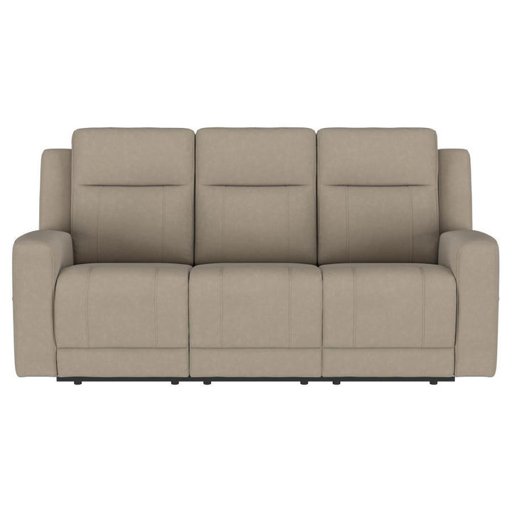 Brentwood - 2 Piece Upholstered Reclining Sofa Set - Taupe Reclining Sofa &amp; Loveseat modern furniture Contempo Furniture