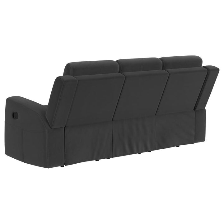 Brentwood - 3 Piece Upholstered Reclining Sofa Set - Dark Charcoal 3 - Piece Living Room Set modern furniture Contempo Furniture