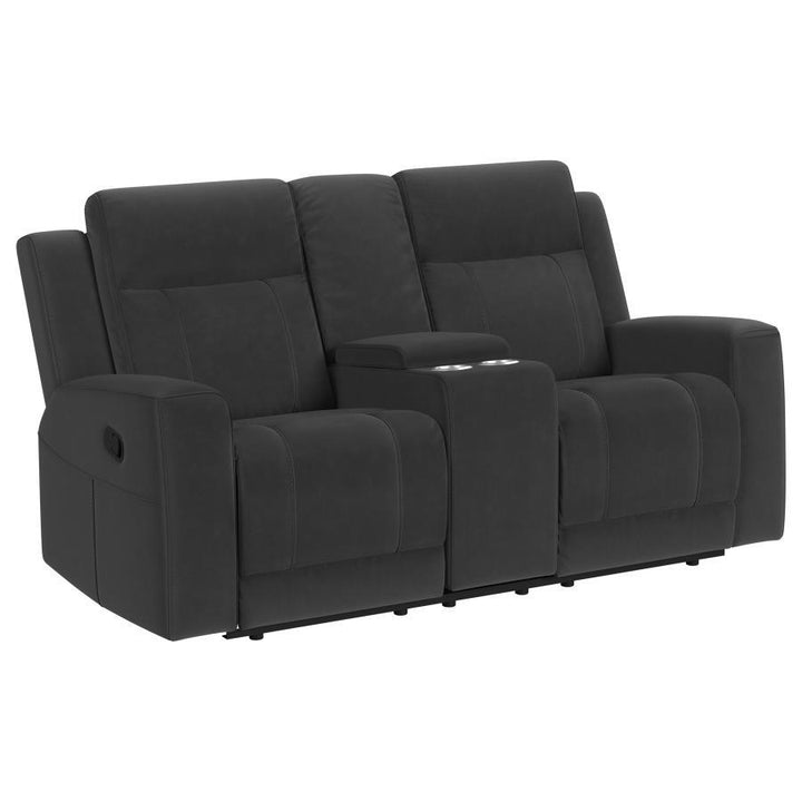 Brentwood - 3 Piece Upholstered Reclining Sofa Set - Dark Charcoal 3 - Piece Living Room Set modern furniture Contempo Furniture