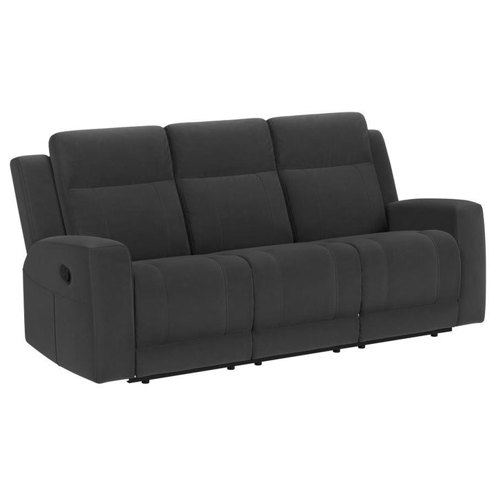 Brentwood - 3 Piece Upholstered Reclining Sofa Set - Dark Charcoal 3 - Piece Living Room Set modern furniture Contempo Furniture