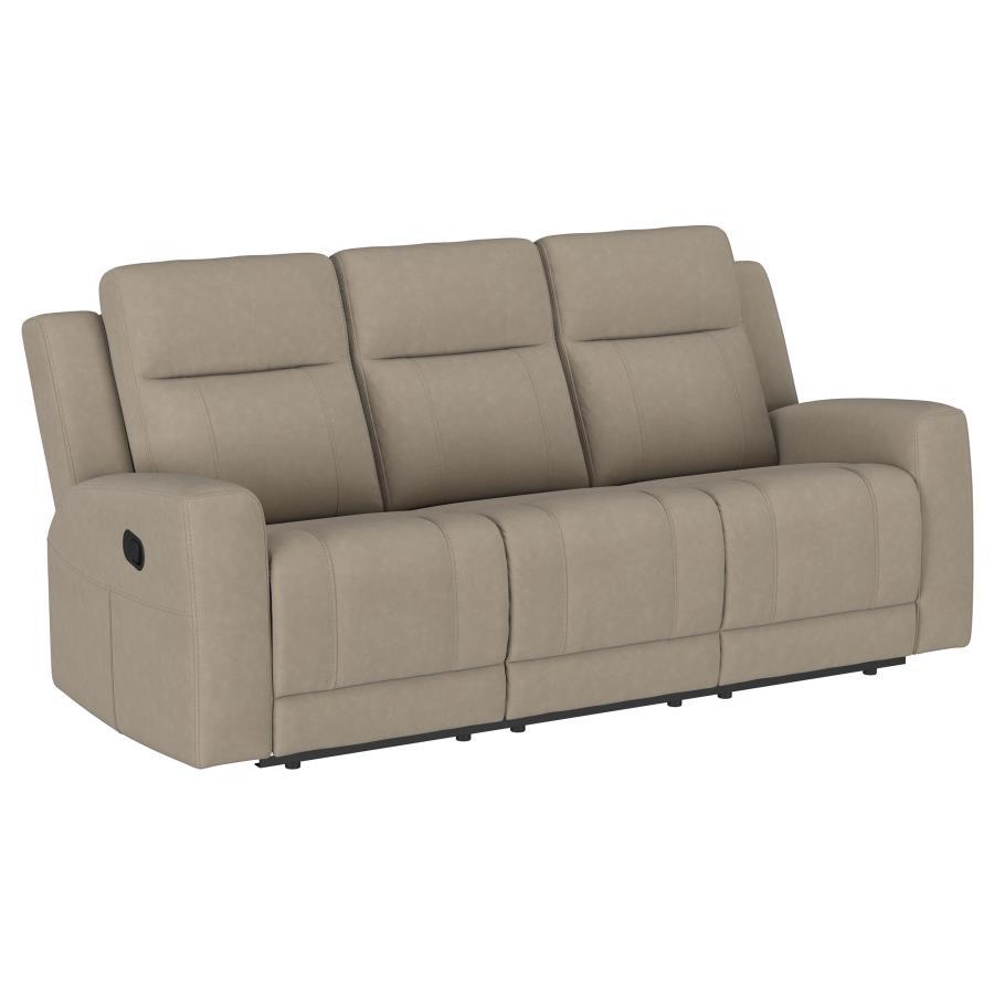 Brentwood - 3 Piece Upholstered Reclining Sofa Set - Taupe 3 - Piece Living Room Set modern furniture Contempo Furniture
