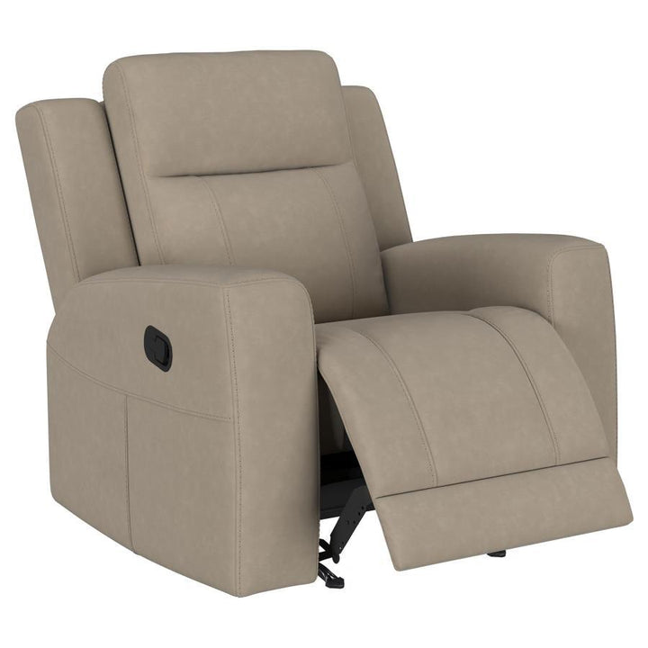 Brentwood - 3 Piece Upholstered Reclining Sofa Set - Taupe 3 - Piece Living Room Set modern furniture Contempo Furniture