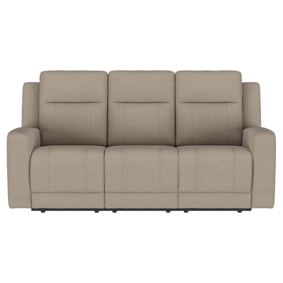 Brentwood - 3 Piece Upholstered Reclining Sofa Set - Taupe 3 - Piece Living Room Set modern furniture Contempo Furniture