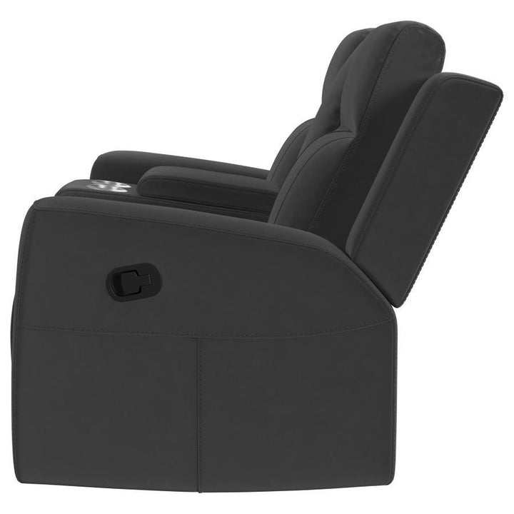 Brentwood - Upholstered Motion Reclining Loveseat - Dark Charcoal Reclining Loveseat modern furniture Contempo Furniture