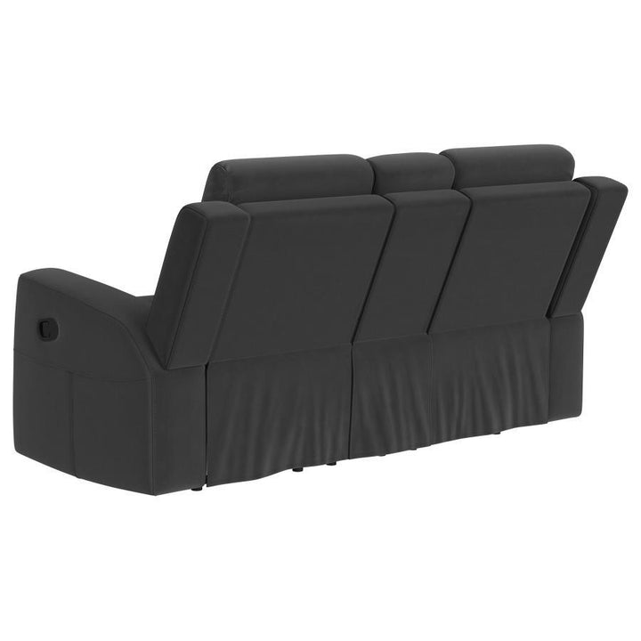 Brentwood - Upholstered Motion Reclining Loveseat - Dark Charcoal Reclining Loveseat modern furniture Contempo Furniture