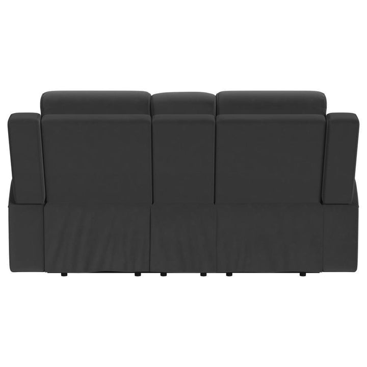 Brentwood - Upholstered Motion Reclining Loveseat - Dark Charcoal Reclining Loveseat modern furniture Contempo Furniture