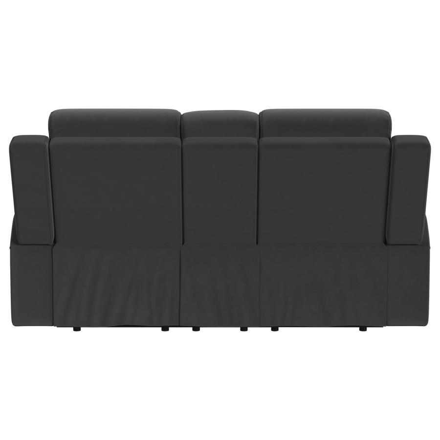 Brentwood - Upholstered Motion Reclining Loveseat - Dark Charcoal Reclining Loveseat modern furniture Contempo Furniture
