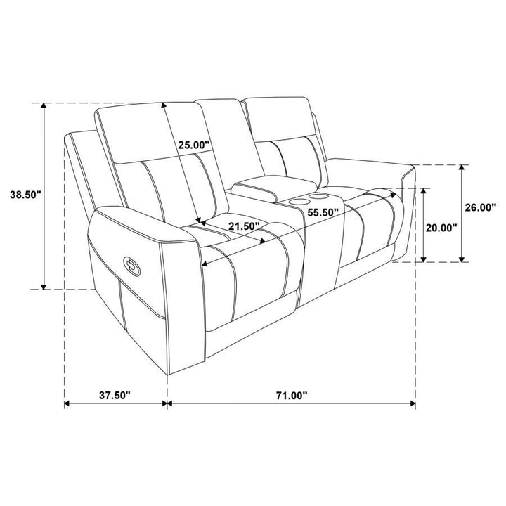 Brentwood - Upholstered Motion Reclining Loveseat - Dark Charcoal Reclining Loveseat modern furniture Contempo Furniture
