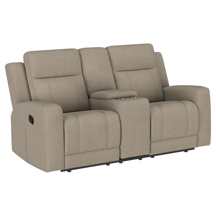 Brentwood - Upholstered Motion Reclining Loveseat - Taupe Reclining Loveseat modern furniture Contempo Furniture