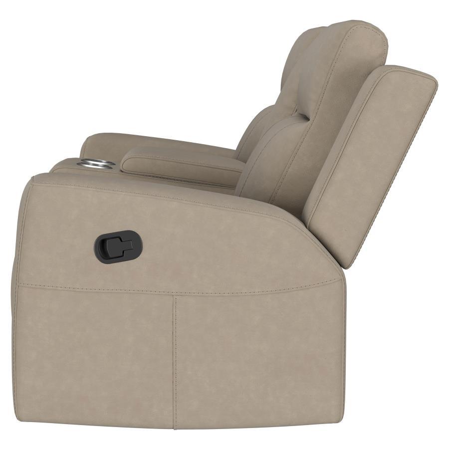 Brentwood - Upholstered Motion Reclining Loveseat - Taupe Reclining Loveseat modern furniture Contempo Furniture