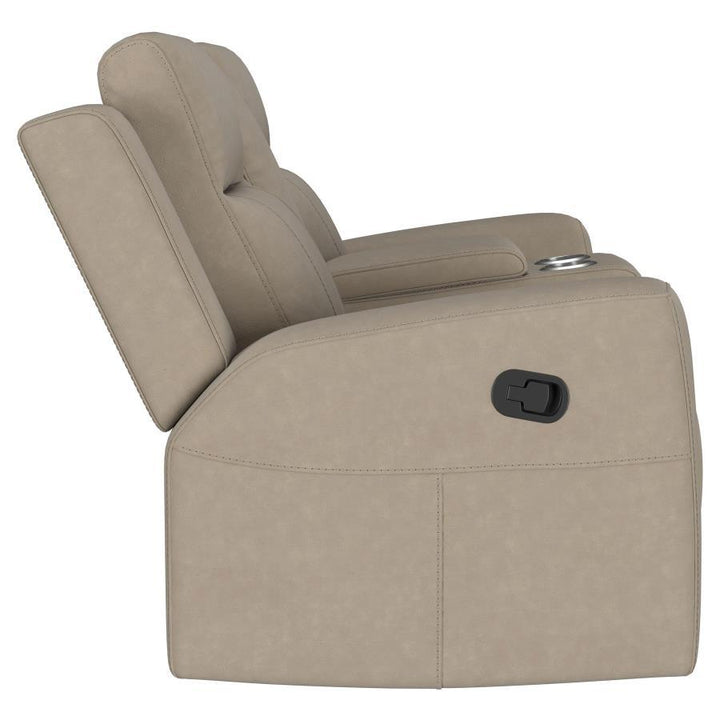 Brentwood - Upholstered Motion Reclining Loveseat - Taupe Reclining Loveseat modern furniture Contempo Furniture