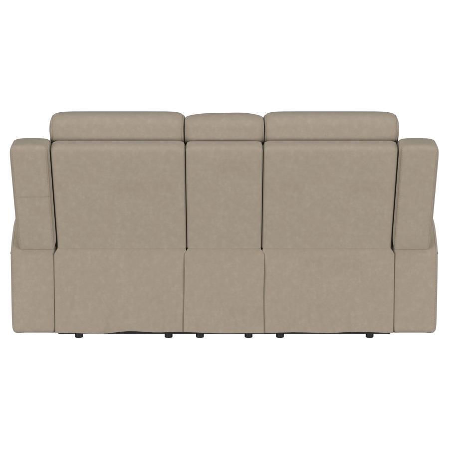 Brentwood - Upholstered Motion Reclining Loveseat - Taupe Reclining Loveseat modern furniture Contempo Furniture