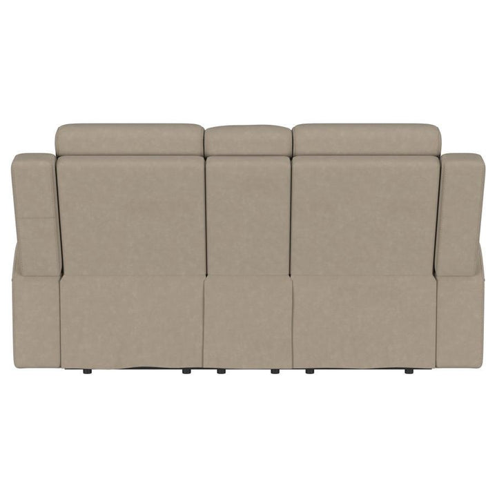 Brentwood - Upholstered Motion Reclining Loveseat - Taupe Reclining Loveseat modern furniture Contempo Furniture