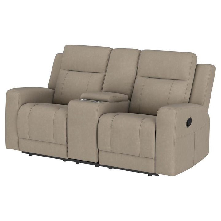 Brentwood - Upholstered Motion Reclining Loveseat - Taupe Reclining Loveseat modern furniture Contempo Furniture