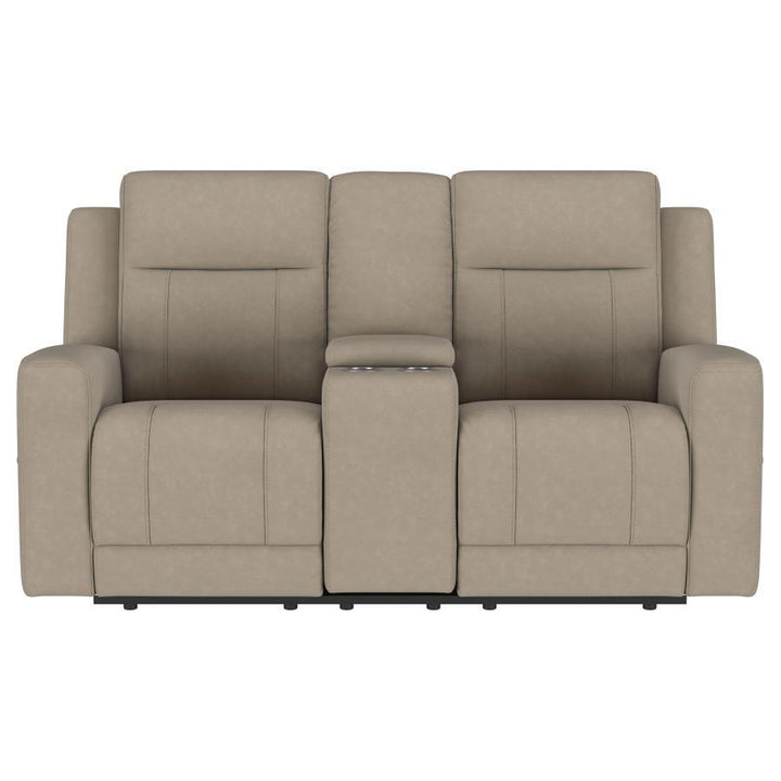 Brentwood - Upholstered Motion Reclining Loveseat - Taupe Reclining Loveseat modern furniture Contempo Furniture