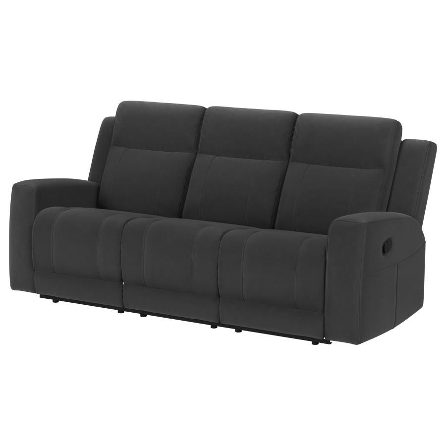 Brentwood - Upholstered Motion Reclining Sofa - Dark Charcoal Reclining Sofa modern furniture Contempo Furniture