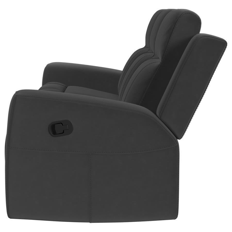 Brentwood - Upholstered Motion Reclining Sofa - Dark Charcoal Reclining Sofa modern furniture Contempo Furniture