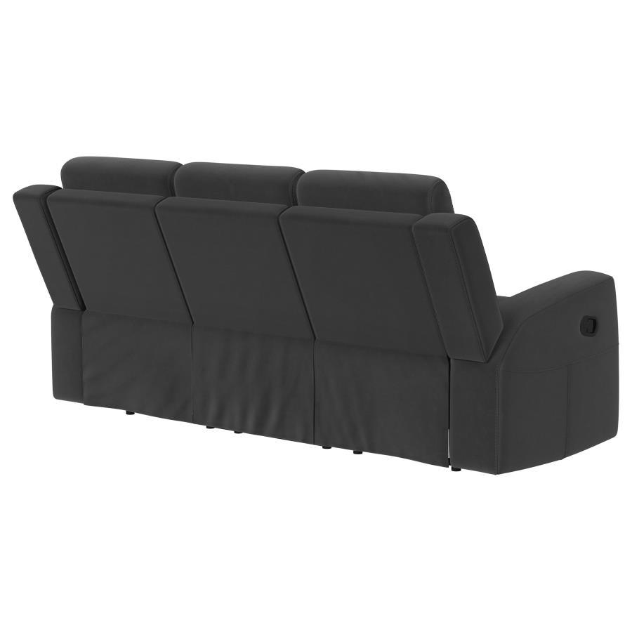 Brentwood - Upholstered Motion Reclining Sofa - Dark Charcoal Reclining Sofa modern furniture Contempo Furniture