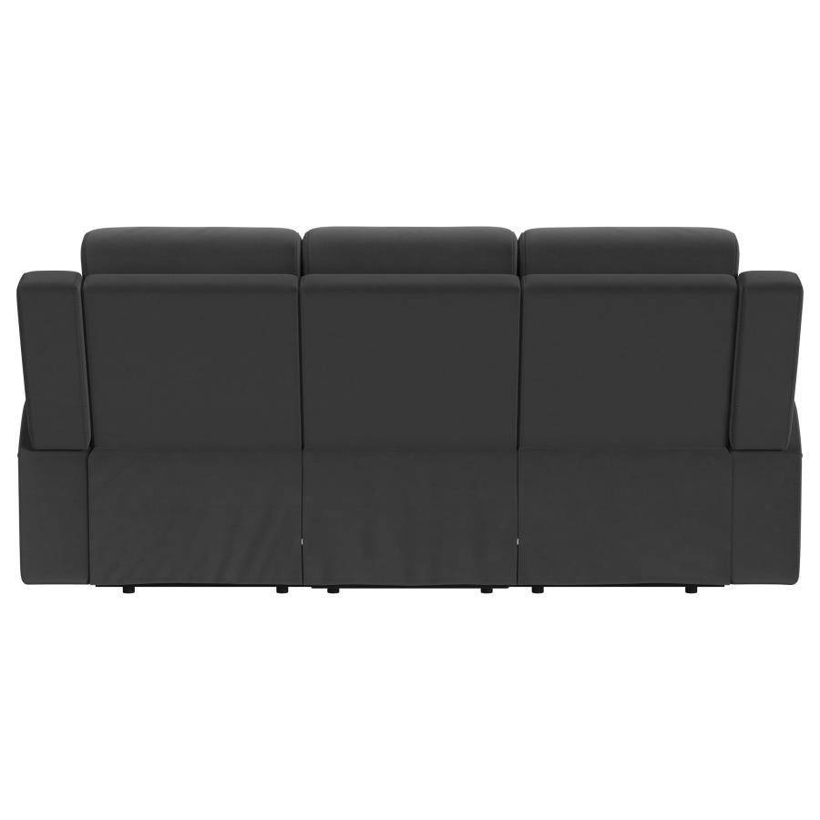 Brentwood - Upholstered Motion Reclining Sofa - Dark Charcoal Reclining Sofa modern furniture Contempo Furniture