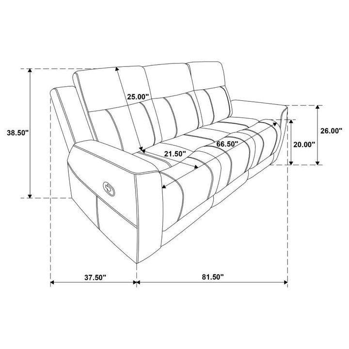 Brentwood - Upholstered Motion Reclining Sofa - Dark Charcoal Reclining Sofa modern furniture Contempo Furniture