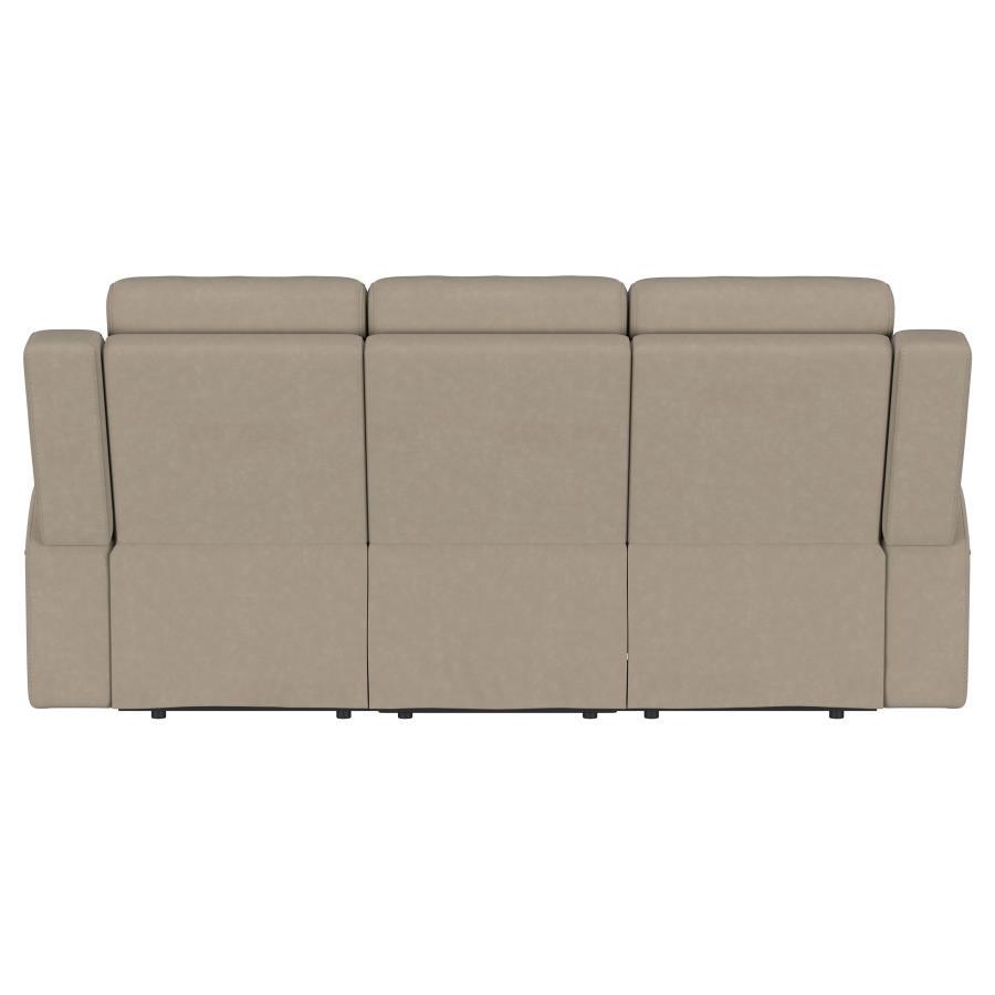 Brentwood - Upholstered Motion Reclining Sofa - Taupe Reclining Sofa modern furniture Contempo Furniture