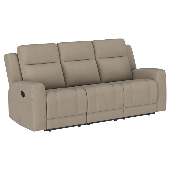 Brentwood - Upholstered Motion Reclining Sofa - Taupe Reclining Sofa modern furniture Contempo Furniture