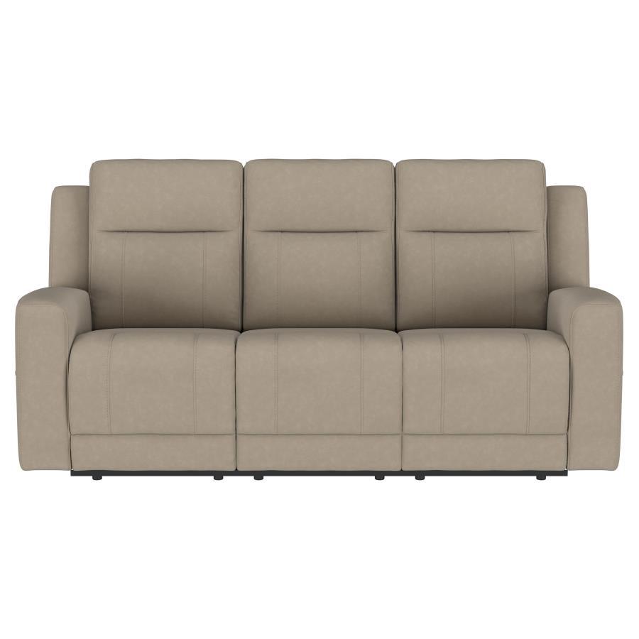 Brentwood - Upholstered Motion Reclining Sofa - Taupe Reclining Sofa modern furniture Contempo Furniture