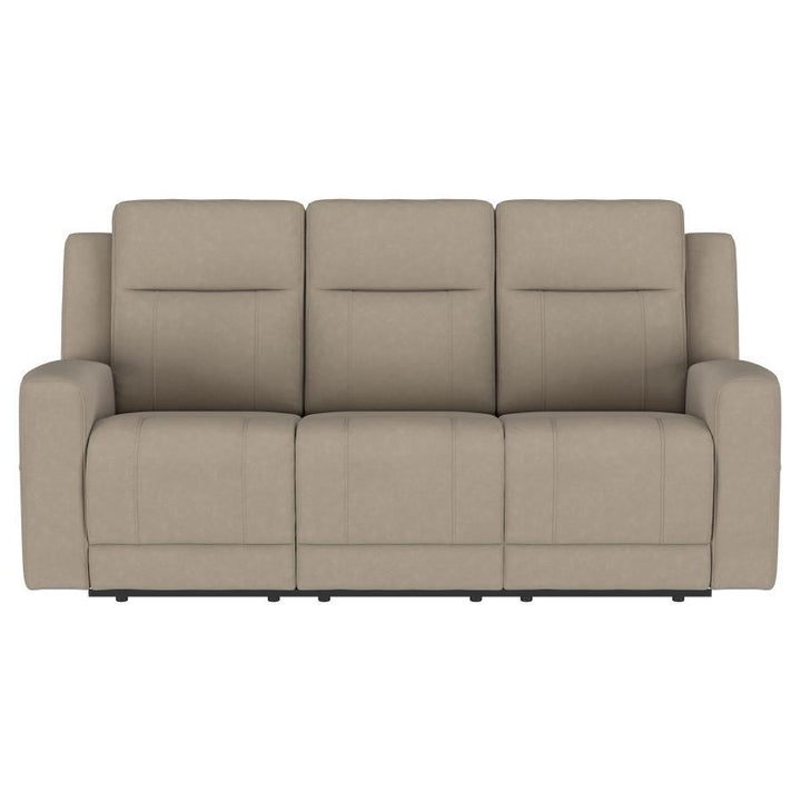 Brentwood - Upholstered Motion Reclining Sofa - Taupe Reclining Sofa modern furniture Contempo Furniture