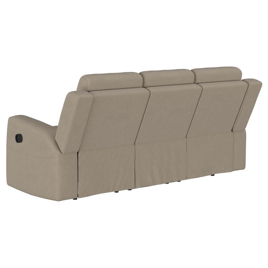 Brentwood - Upholstered Motion Reclining Sofa - Taupe Reclining Sofa modern furniture Contempo Furniture