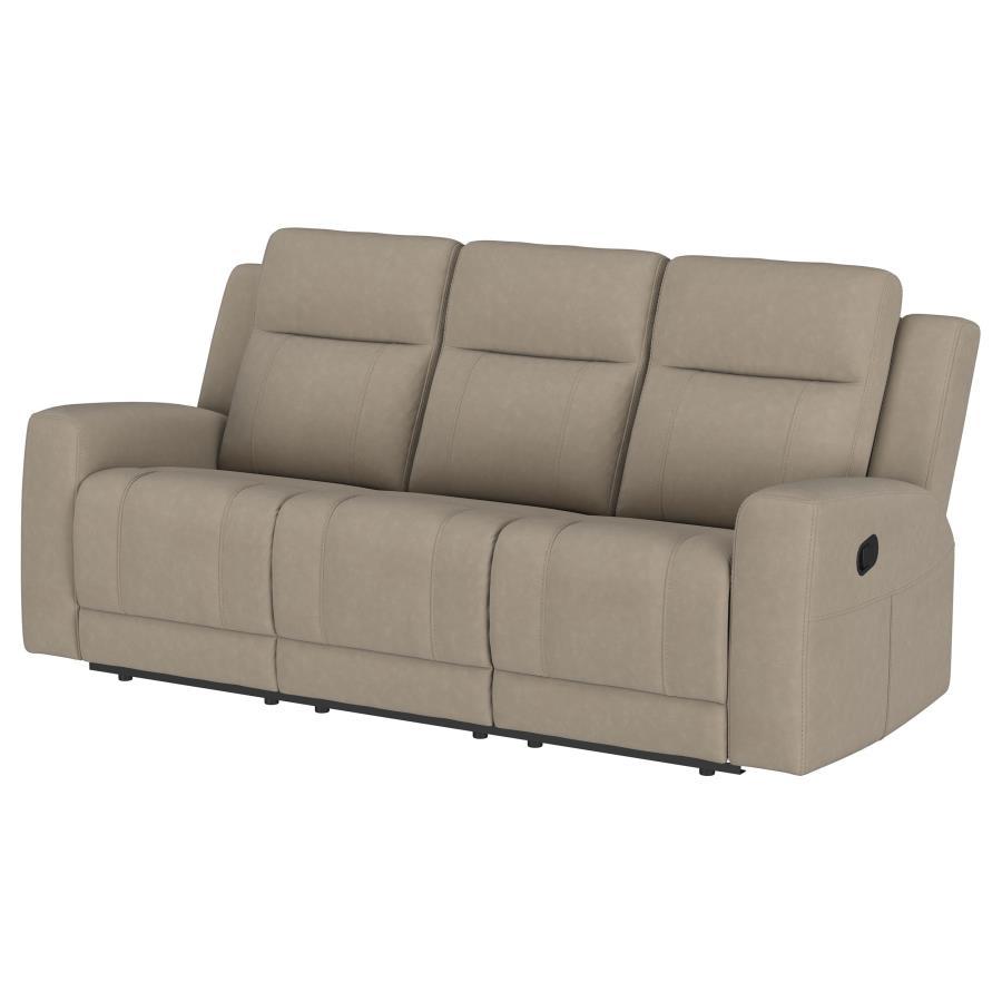 Brentwood - Upholstered Motion Reclining Sofa - Taupe Reclining Sofa modern furniture Contempo Furniture