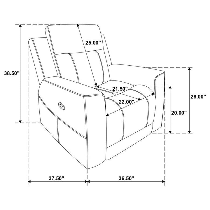 Brentwood - Upholstered Recliner Chair - Dark Charcoal Reclining Chair modern furniture Contempo Furniture