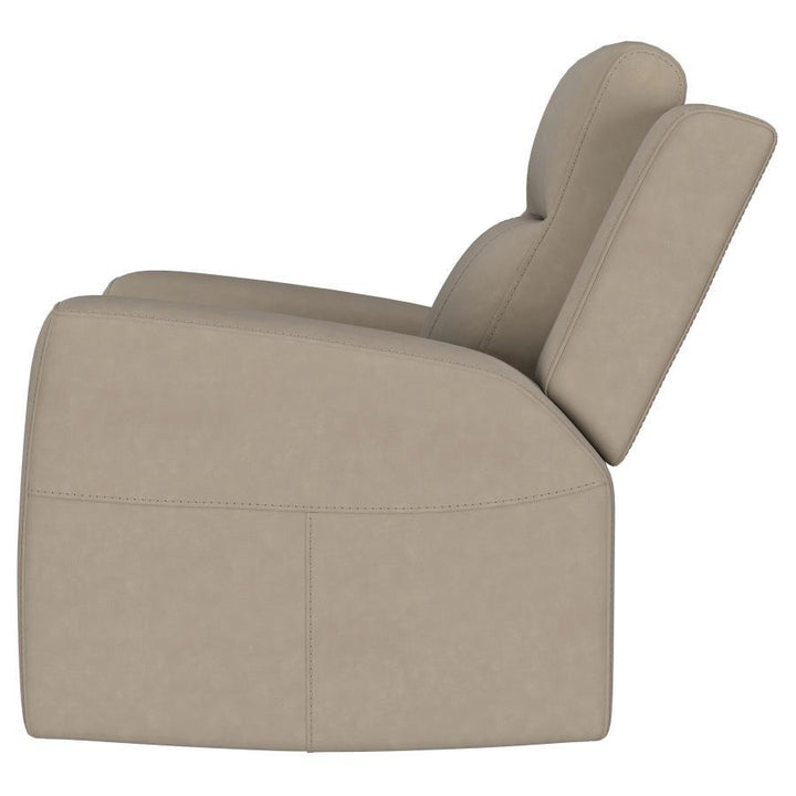 Brentwood - Upholstered Recliner Chair - Taupe Reclining Chair modern furniture Contempo Furniture