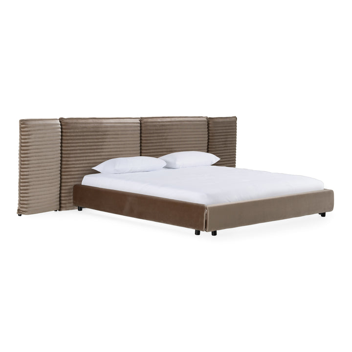 Breslow - Modern Dark Taupe Velvet Bed