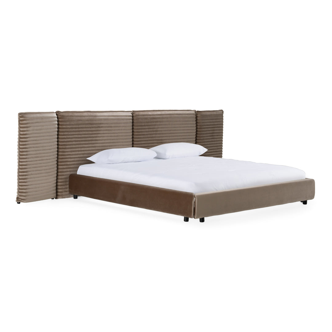 Breslow - Modern Dark Taupe Velvet Bed