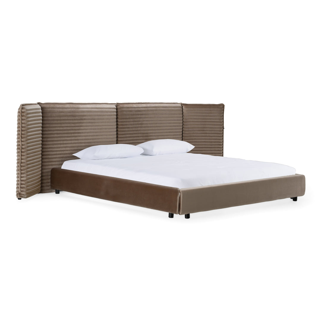 Breslow - Modern Dark Taupe Velvet Bed