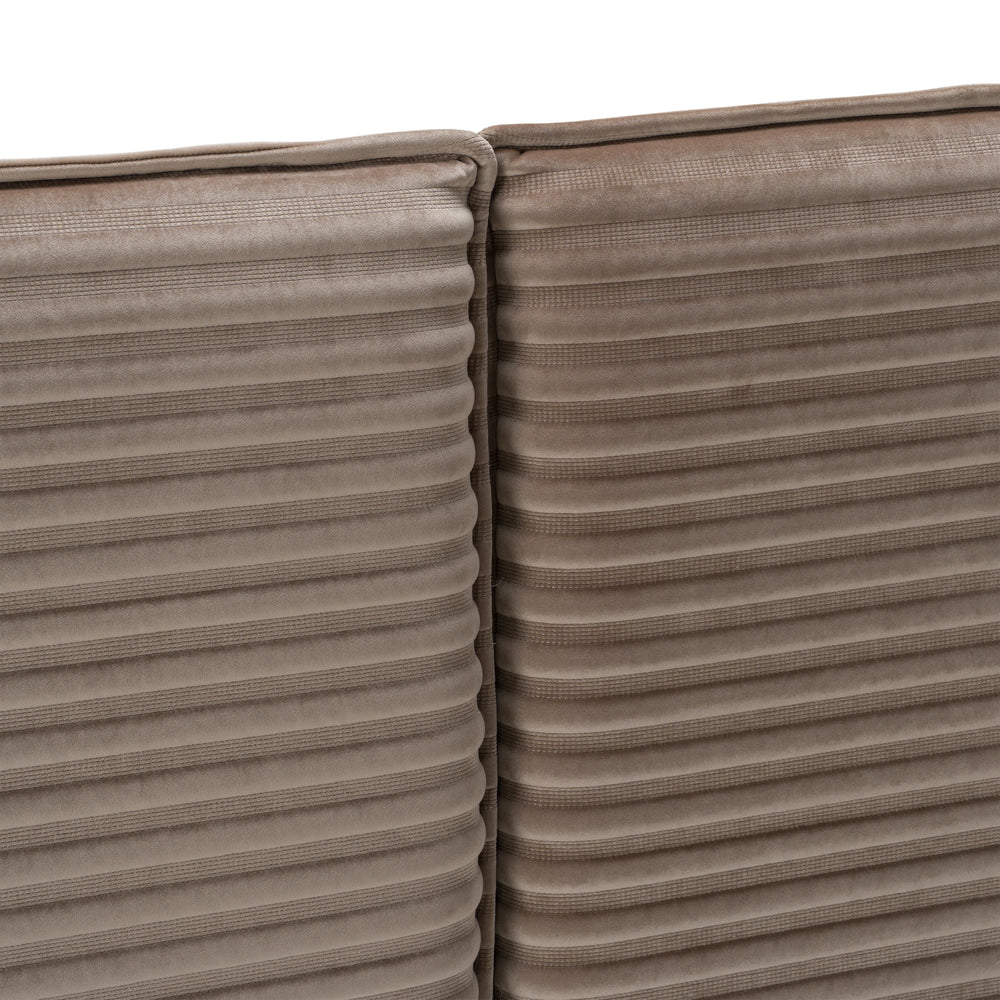 Breslow - Modern Dark Taupe Velvet Bed - View 8