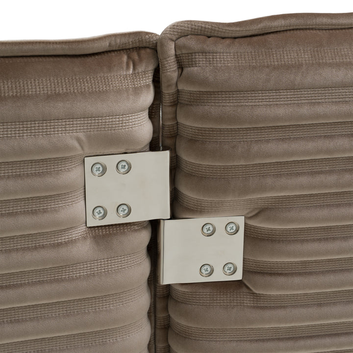 Breslow - Modern Dark Taupe Velvet Bed