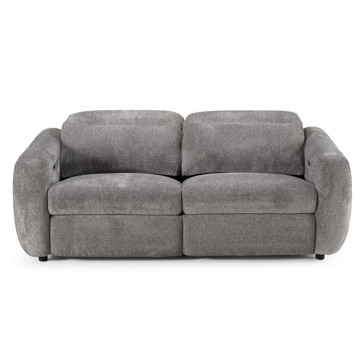 Brevig - Modern Grey Fabric Sofa with 2 Recliners